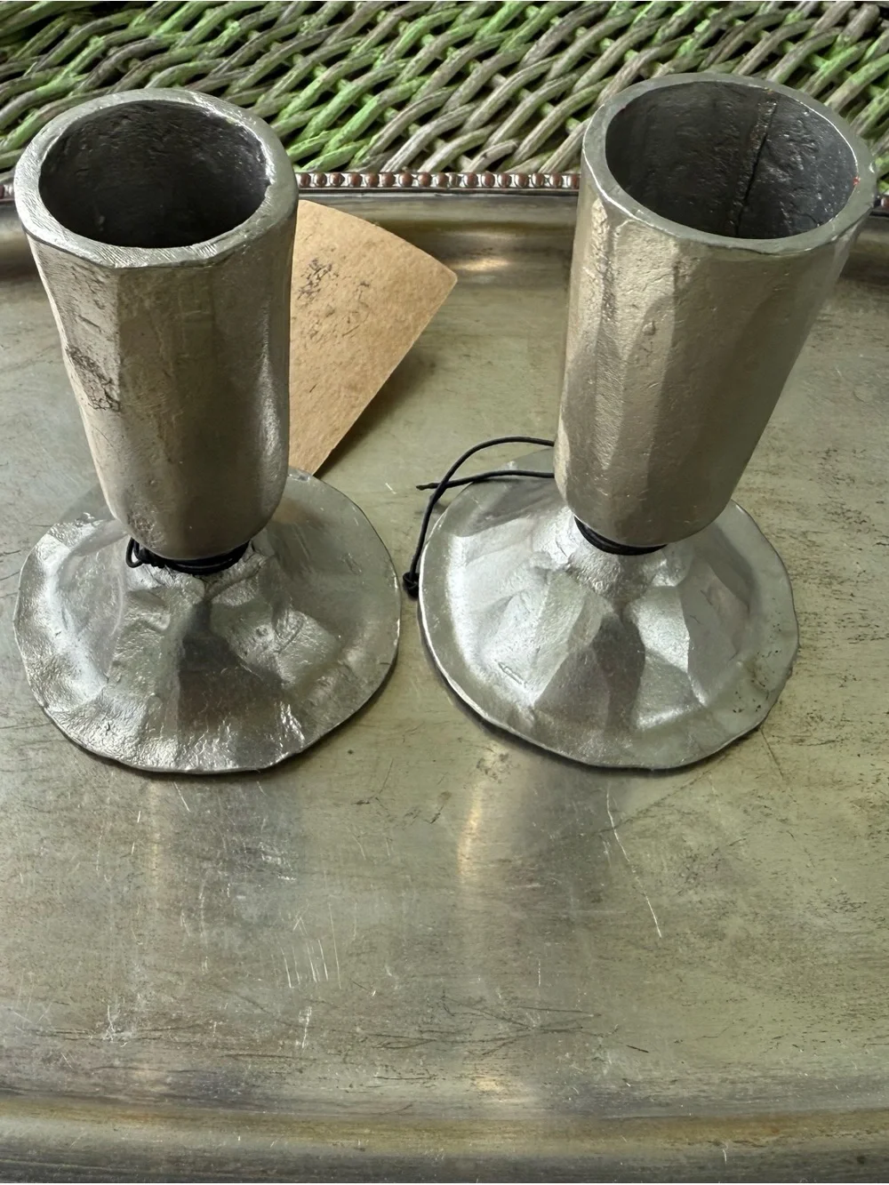 Metal Taper Candle Holders - Set of 2